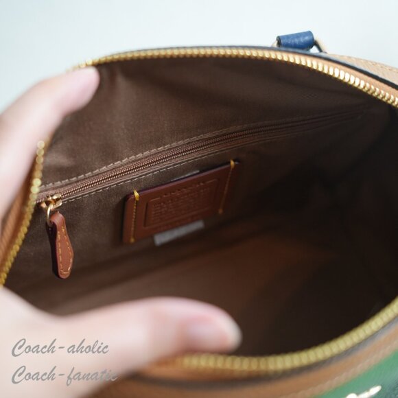 NWT Coach CBI95 Rowan Satchel Bag In Blocked Signature Canvas Chalk/Kelly Multi - Picture 11 of 14